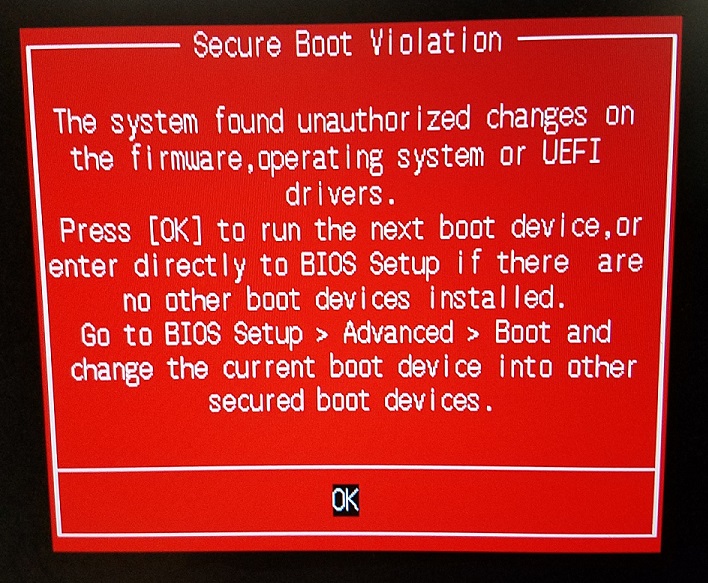 uefi error